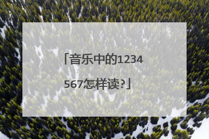 音乐中的1234567怎样读?