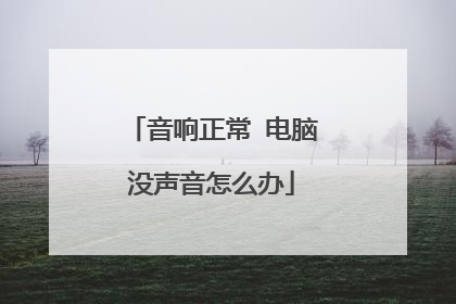 音响正常 电脑没声音怎么办