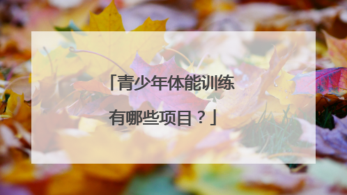 青少年体能训练有哪些项目？