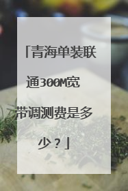 青海单装联通300M宽带调测费是多少？