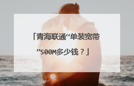 青海联通“单装宽带”500M多少钱？