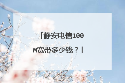 静安电信100M宽带多少钱？