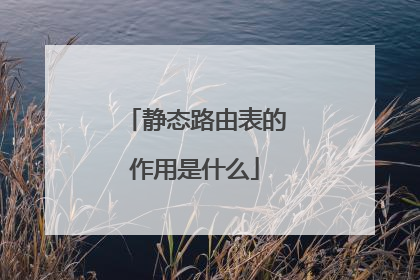 静态路由表的作用是什么