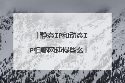 静态IP和动态IP相哪网速慢些么