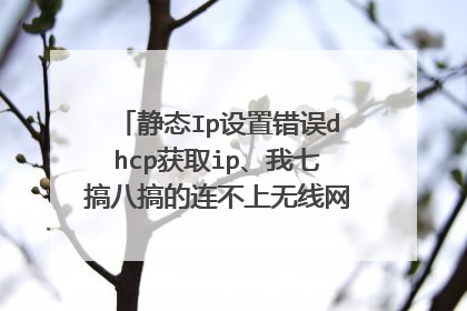 静态Ip设置错误dhcp获取ip、我七搞八搞的连不上无线网了，现在咋办，有哪位高人指点一下