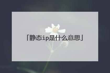 静态ip是什么意思