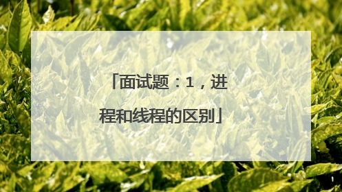 面试题：1，进程和线程的区别