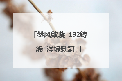 鐢风敓璇�192鏄�浠�涔堟剰鎬�