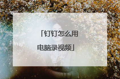 钉钉怎么用电脑录视频