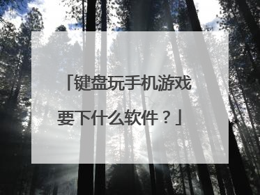 键盘玩手机游戏要下什么软件?