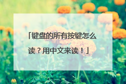 键盘的所有按键怎么读?用中文来读!