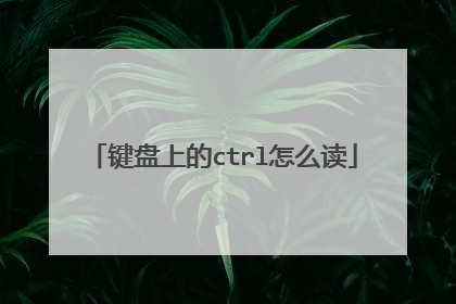 键盘上的ctrl怎么读