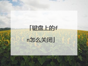 键盘上的fn怎么关闭