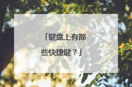 键盘上有那些快捷键？