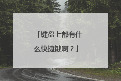 键盘上都有什么快捷键啊?