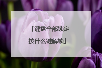 键盘全部锁定按什么键解锁