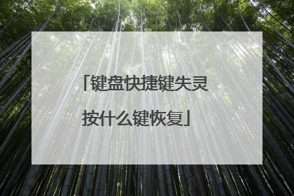 键盘快捷键失灵按什么键恢复