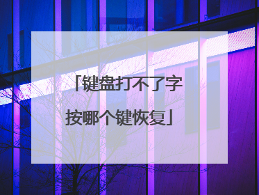 键盘打不了字按哪个键恢复