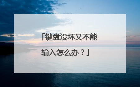 键盘没坏又不能输入怎么办？