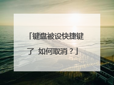 键盘被设快捷键了 如何取消？