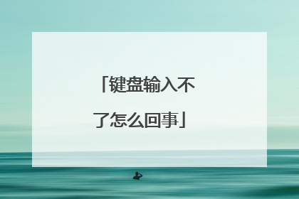 键盘输入不了怎么回事