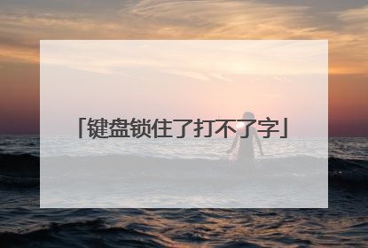 键盘锁住了打不了字