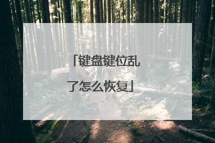 键盘键位乱了怎么恢复