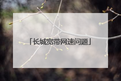 长城宽带网速问题