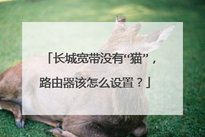 长城宽带没有“猫”,路由器该怎么设置?