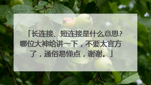长连接、短连接是什么意思?哪位大神给讲一下，不要太官方了，通俗易懂点，谢谢。