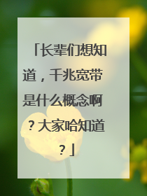 长辈们想知道,千兆宽带是什么概念啊?大家哈知道?