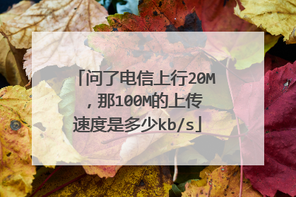 问了电信上行20M ,那100M的上传速度是多少kb/s