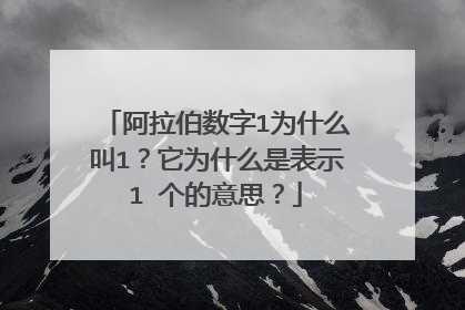 阿拉伯数字1为什么叫1?它为什么是表示1 个的意思?