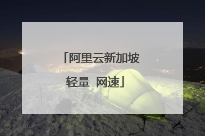 阿里云新加坡轻量 网速
