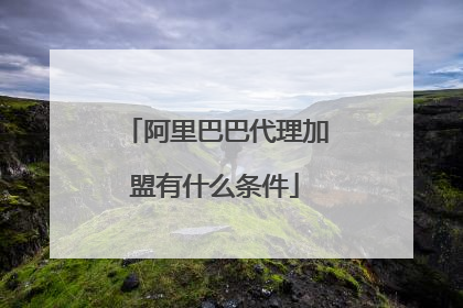 阿里巴巴代理加盟有什么条件