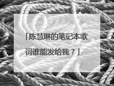 陈慧琳的笔记本歌词谁能发给我?