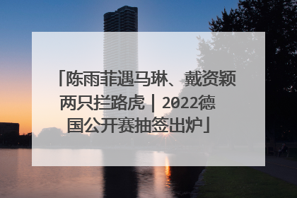陈雨菲遇马琳、戴资颖两只拦路虎｜2022德国公开赛抽签出炉