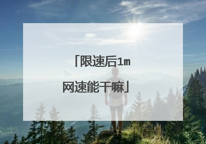 限速后1m网速能干嘛