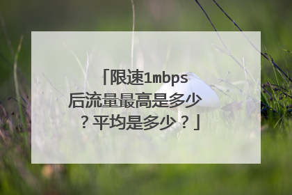限速1mbps后流量最高是多少?平均是多少?