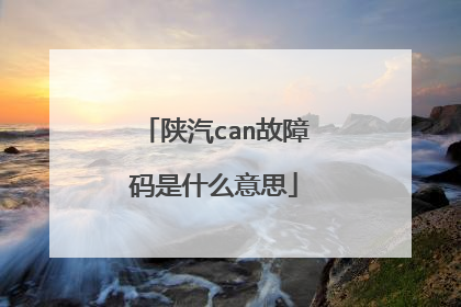 陕汽can故障码是什么意思