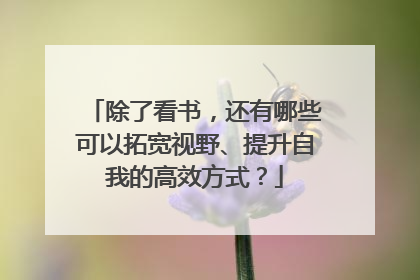 除了看书,还有哪些可以拓宽视野、提升自我的高效方式?