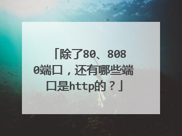 除了80、8080端口,还有哪些端口是http的?