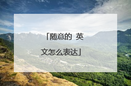 随意的 英文怎么表达