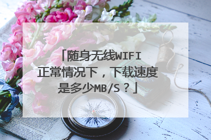 随身无线WIFI 正常情况下，下载速度是多少MB/S？