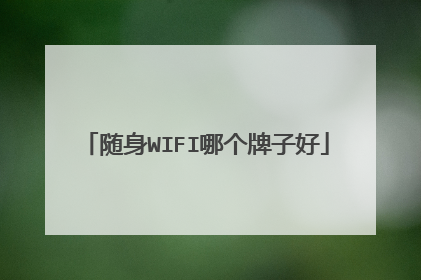 随身WIFI哪个牌子好