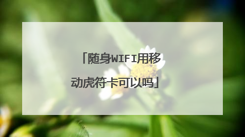 随身WIFI用移动虎符卡可以吗
