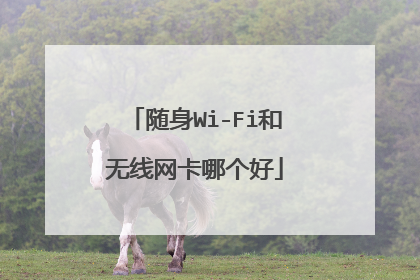 随身Wi-Fi和无线网卡哪个好