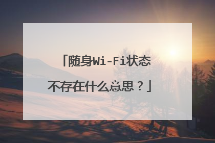 随身Wi-Fi状态不存在什么意思？