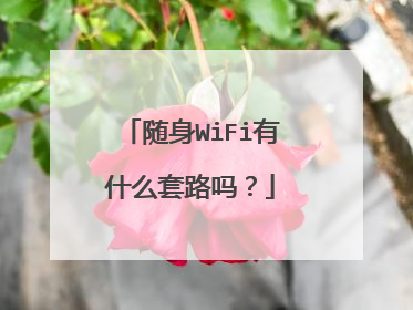 随身WiFi有什么套路吗？