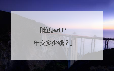 随身wifi一年交多少钱?